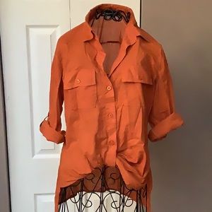 Short long button down shirt